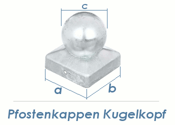 70 x 70mm Pfostenkappe mit Kugelkopf feuerverzinkt (1 Stk.)