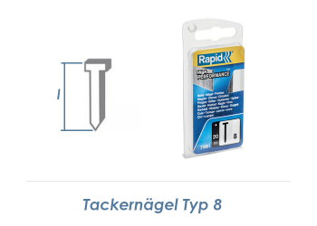 20mm Tackerdrahtstift Typ 8  (1 Pkg. zu 750 Stk.)
