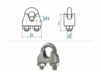 6,5mm Drahtseilklemmen Stahl verzinkt (10 Stk.)