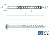 8 x 100mm Konstruktionsschrauben Senkkopf TX verzinkt  (1...