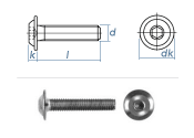 M10 x 45mm Linsenflachkopfschraube m. Flansch ISK...