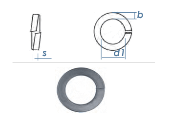 4,1mm Federringe DIN127 Edelstahl A2 (100 Stk.)