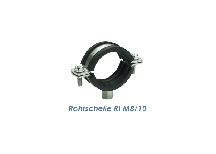 Rohrhalterung RM 15, Ø innen 12 - 14(15) mm 1-teilig Doppelgewinde M8/M10