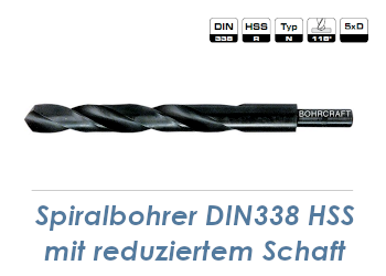 14mm HSS Spiralbohrer rollgewalzt mit reduziertem Schaft (1 Stk.)