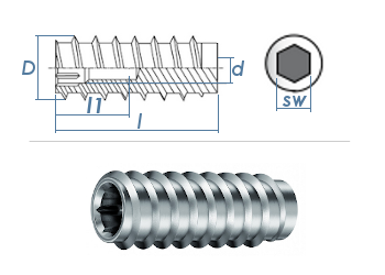 Stahl Gewindemuffe M10 x 30 mm Verbindungsmuffe Muffe Gewindehülse verzinkt