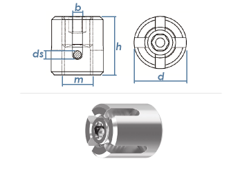 5mm Drahtseil-Kreuzklemme offen Edelstahl A4 (1 Stk.)