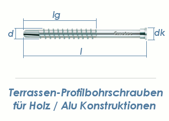 5,5 x 46mm Profilbohrschrauben C1 für Holz / Alu Konstruktionen (10 Stk.)