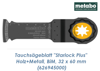 28 x 54mm Metabo Bi-Metall Tauchsägeblatt Starlock Plus für Holz + Metall  (1 Stk.)