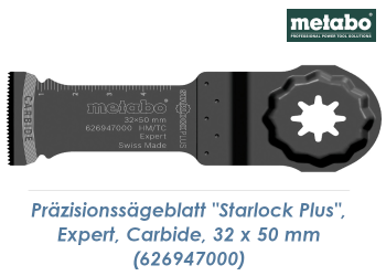 32 x 50mm Metabo HM Pr&auml;zisionss&auml;geblatt Starlock Plus f&uuml;r abrasive + harte Materialien  (1 Stk.)