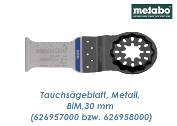 30 x 42mm Metabo Bi-Metall Tauchsägeblatt Starlock für Metall + NE Metall  (1 Stk.)