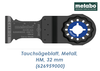 32 x 35mm Metabo HM Tauchs&auml;geblatt Starlock f&uuml;r Metall + rostfreier Stahl  (1 Stk.)