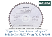 165 x 20mm Metabo Sägeblatt Aluminium Cut...