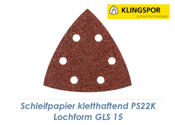 K60 Schleifpapier 96 x 96mm kletthaftend - Lochform GLS15 (1 Stk.)