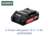 Metabo Li-Power Akkupack 18 V - 2,0 Ah  (1 Stk.)