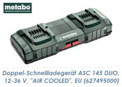 Metabo Doppel-Schnellladeger&auml;t ASC 145 DUO &quot;Air Cooled&quot; 12 - 36V  (1 Stk.)