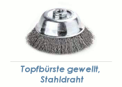 65 x 0,3mm Topfbürste gewellt Einzeldraht Stahl  (1...