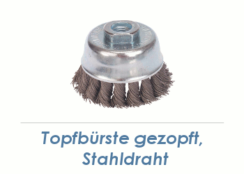 65 x 0,5mm Topfbürste gezopft Stahldraht  (1 Stk.)