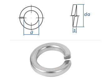 10,2mm Federringe für Zylinderschrauben DIN7980 Stahl verzinkt (10 Stk.)