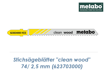 2,5 x 74mm Stichs&auml;geblatt &quot;Clean Wood&quot; f&uuml;r Holz, Kunststoffe (1 Stk.)
