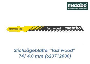4 x 74mm Stichsägeblatt "Fast Wood" für Holz (1 Stk.)