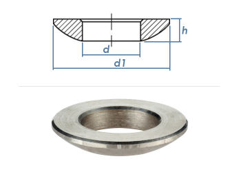 6,4mm Kugelscheibe DIN6319C Edelstahl A2 (1 Stk.)