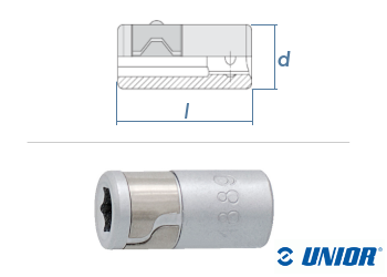 Bit-Aufnahme UNIOR für Steckschlüssel mit 1/4" Antrieb verchromt (1 Stk.)