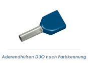 2,5 x 14mm Duo-Aderendh&uuml;lsen isoliert blau (100 Stk.)