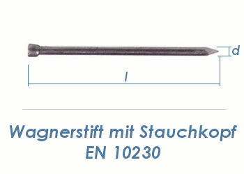 1,2 x 20mm Wagnerstifte Stauchkopf DIN1152 blank (1kg Paket)