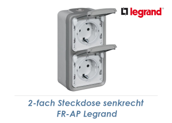 2-fach Schuko-Steckdose senkrecht Legrand FR-AP grau (1 Stk.)