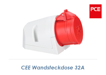 400V/32A PCE CEE-Wandsteckdose weiß/rot (1 Stk.)