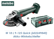Metabo Akku-Winkelschleifer W 18 L 9-125 Quick (1 Stk.)