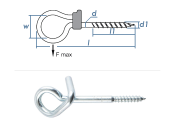 10 x 125mm Sicherheitsschraubhaken gewunden verzinkt mit...