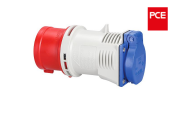 400V/16A CEE-Adapter auf 230V rot/weiß/blau (1 Stk.)