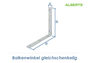 160 x 160 x 20mm Balkenwinkel gleichschenklig verzinkt (1...