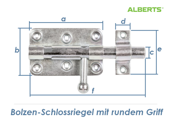 99 x 68mm Bolzen-Schlossriegel mit rundem Griff verzinkt (1 Stk.)