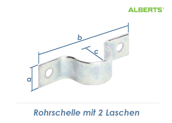 32mm (1 1/4") Rohrschelle mit beidseitigen Laschen (1 Stk.)