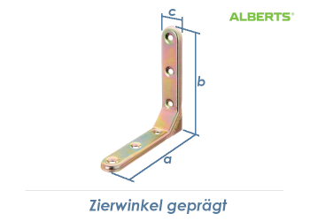 103 x 103 x 21mm Zierwinkel geprägt  gelb verzinkt (1 Stk.)