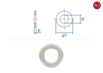 8,4mm Unterlegscheiben DIN125 Edelstahl A4 (100 Stk.)