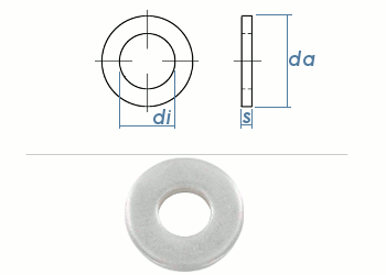 10,5mm Scheiben f. Schrauben m. schweren Spannhülsen DIN7349 Edelstahl A2 (10 Stk.)