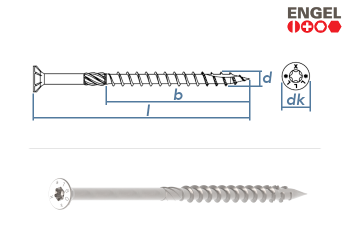 6 x 240mm Holzbauschrauben E-Jet TX mit Fräsrippen verzinkt (1 Stk.)