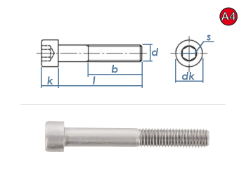 M8 x 30mm Zylinderschrauben DIN912 Edelstahl A4, 2,74 €