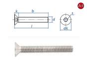 M10 x 25mm Senkschrauben DIN7991 Edelstahl A4 (1 Stk.)