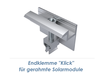 30mm Endklemme "Klick" Alu blank, vormontiert (1 Stk.)