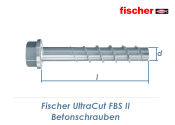 8 x 100mm Betonschrauben Ultra-Cut FBS II TX mit Sechskantkopf mit angeformter U-Scheibe (1 Stk.)