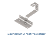 138 x 56 x 5mm Dachhaken 3-fach verstellbar Edelstahl (1...