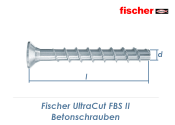 6 x 80mm Betonschrauben Ultra-Cut FBS II TX mit Senkkopf...
