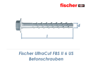 6 x 60mm Betonschrauben Ultra-Cut FBS II mit Sechskantkopf mit angeformter U-Scheibe (1 Stk.)