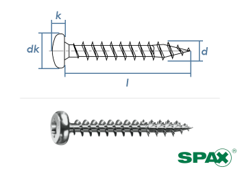 6 x 50mm SPAX Universalschrauben T-Star plus Panhead VG T30 Wirox (10 Stk.)