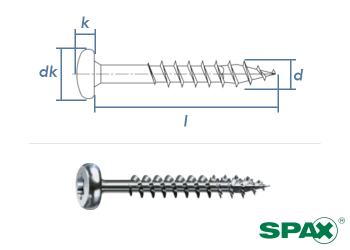 6 x 70mm SPAX Universalschraube T-STAR plus Pan Head TG Stahl Wirox-silber (10 Stk.)