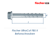 8 x 130mm Betonschrauben Ultra-Cut FBS II TX mit...